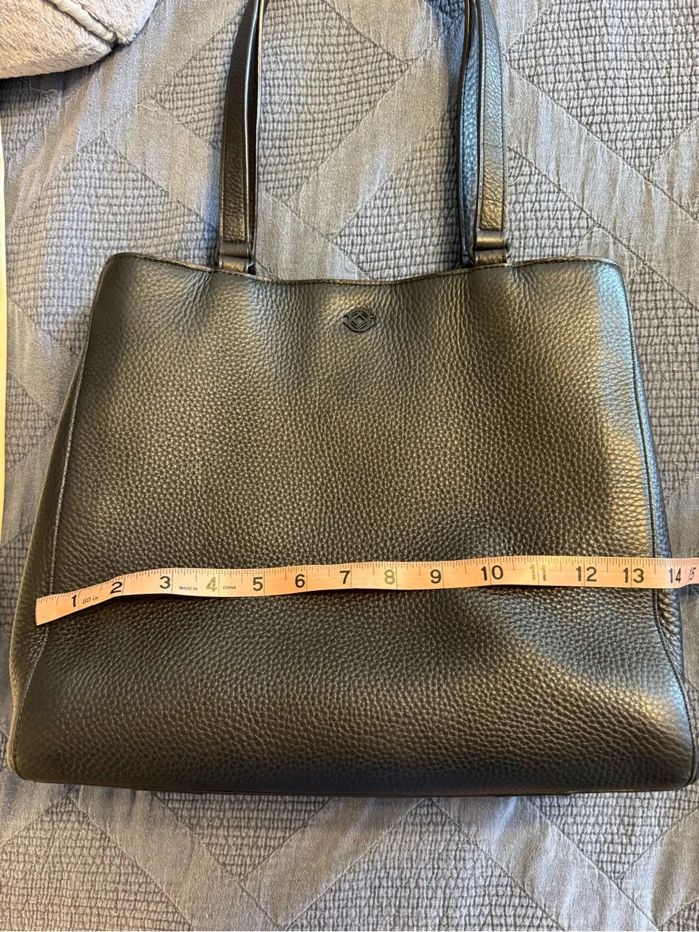 Dagne Dover Black Pebbled Leather Tote.  Medium size   Like new